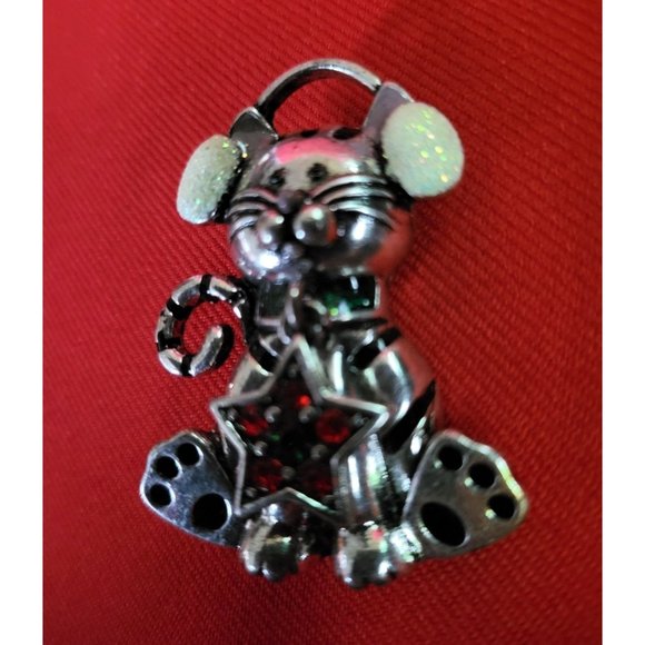 Cat with Earmuffs Pin/ Brooch - Picture 3 of 8